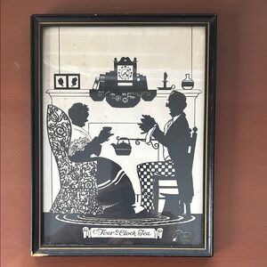 Vintage Silhouette Art in Black Frame